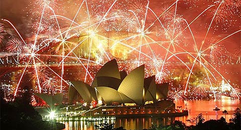 Austrália comemora ano novo em Harbour Bridge, em Sydney