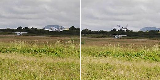 Jato com músicos do Asa de Águia decola antes para não bater em avião