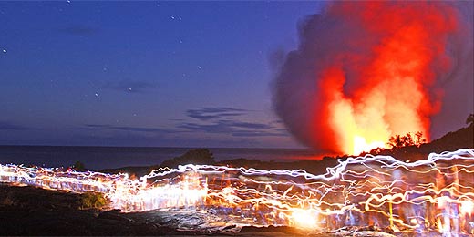 Fotógrafos registram imagens de erupções vulcânicas pelo mundo 